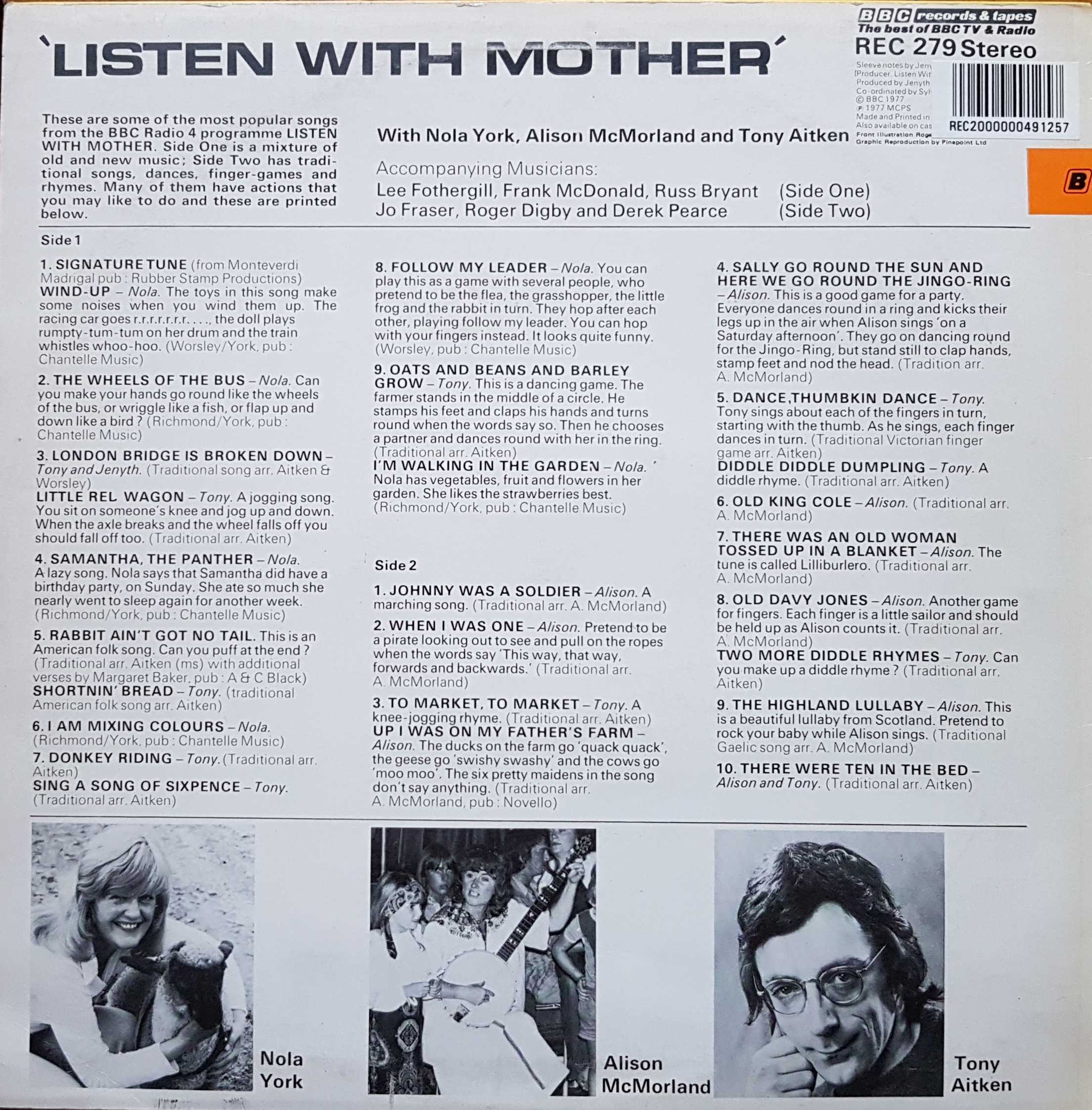 Picture of REC 279 Listen with mother by artist Various from the BBC records and Tapes library